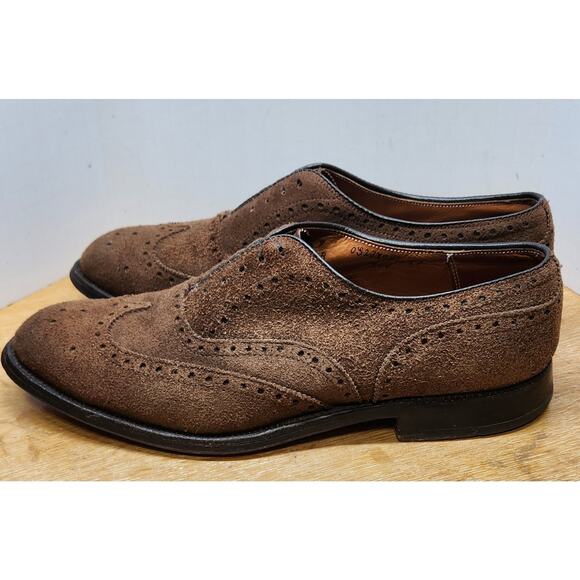 Alden Brown Suede Wingtip Oxford 9B/D Dress Shoes Made In USA main image 8